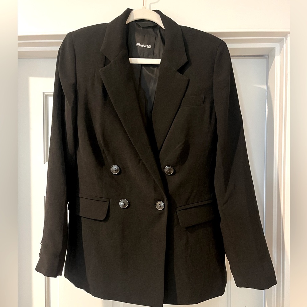 Madewell Double Breasted Black Oversized Blazer- Sz 6